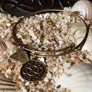 Charm Bangle Bracelet "Infinity" Antiqued goldtone